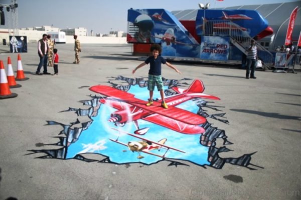 3D Airplane Street Art