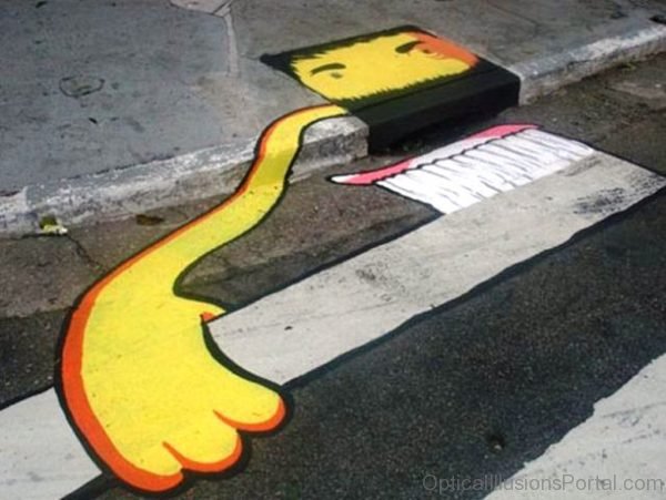 3D Art Drawing On Path