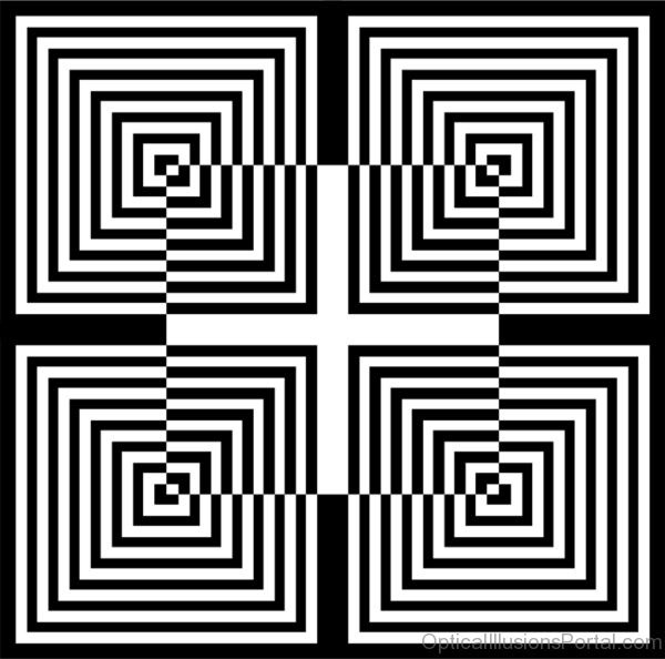 3D Optical Illusion With Inverted Squares