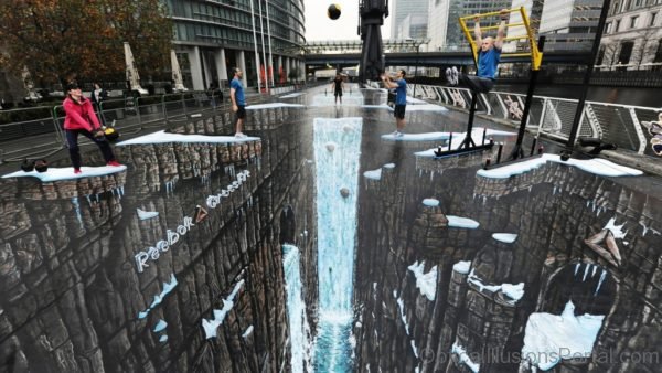 3d Waterfall Mural Painting