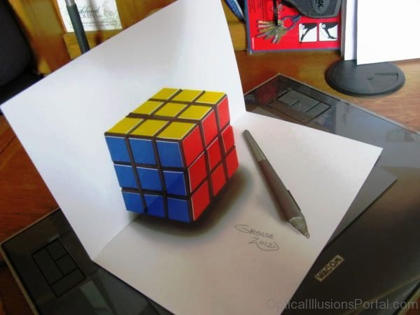Anamorphic Cubes Illusion