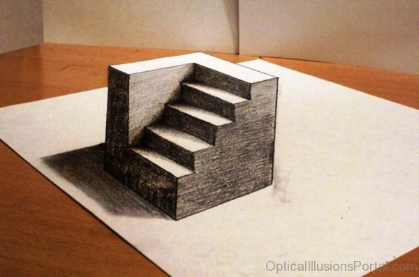 Anamorphic Drawing Optical Illusion