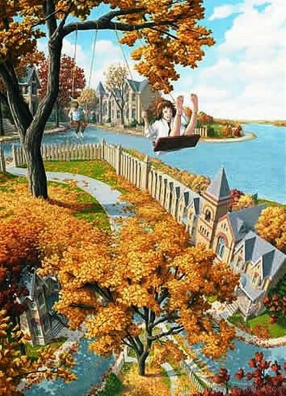 Autumn 3D Chalk Art