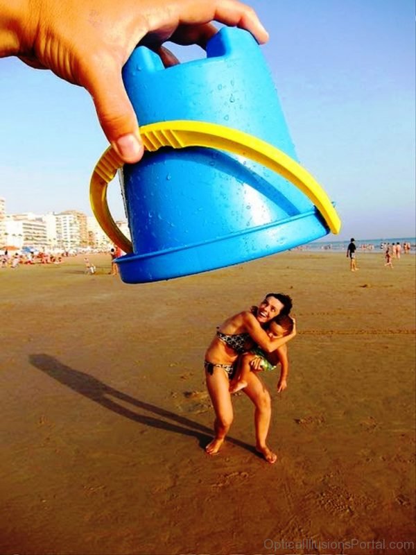 Beach Optical Illusion