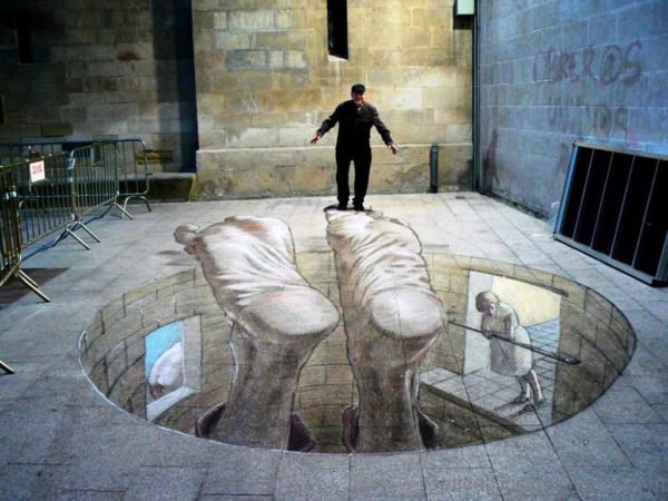 Big Feet Chalk Art