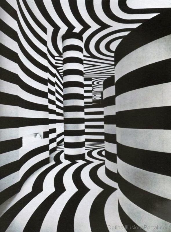 Black White Tunnel Optical Illusion