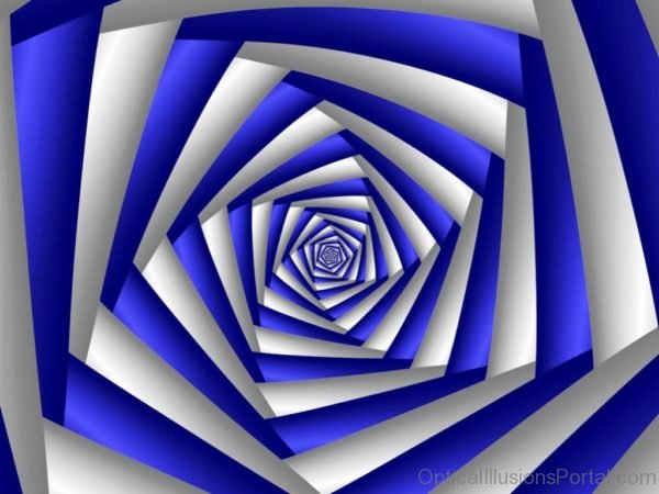 Blue And White Dimensions Illusion