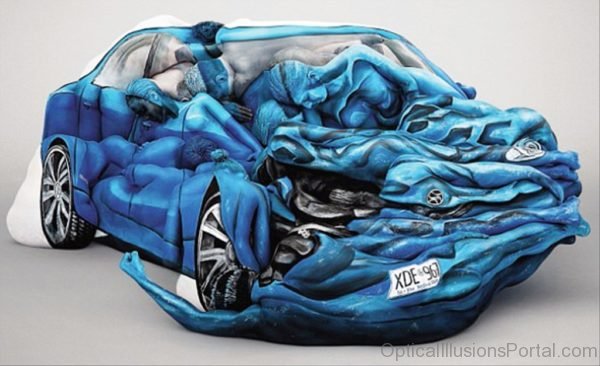 Blue Car Illusion