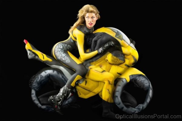 Body Paint Of Bike Illusion