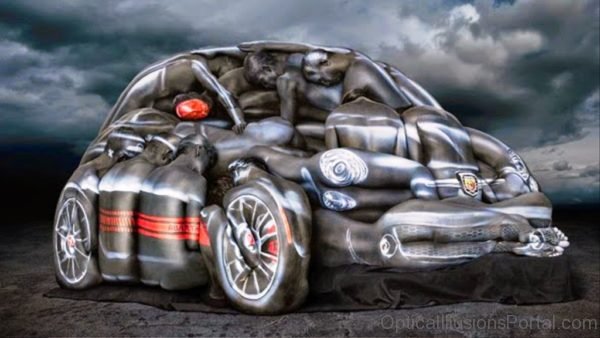 Cabrio Body Paint Optical Illusion