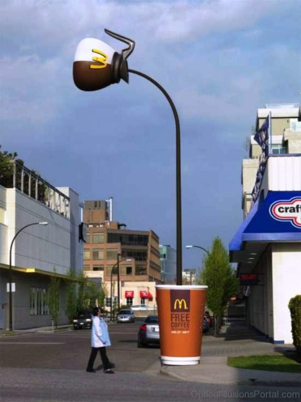 Coffee Mcdonalds Advertisement Optical Illusion