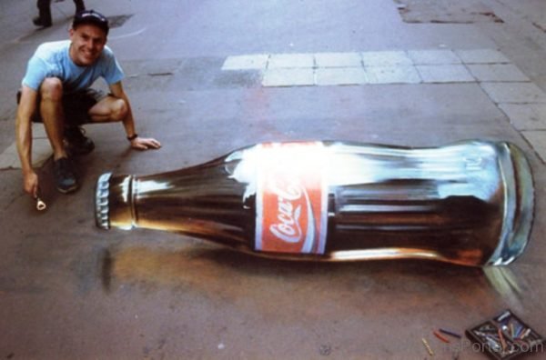 Coke 3D Art Optical Illusion