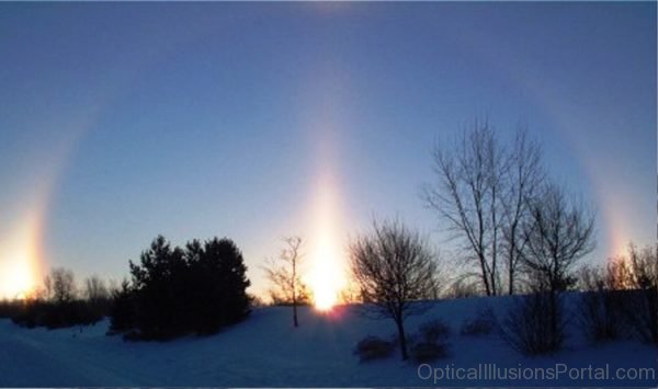Cold Morning Sun Optical Illusion
