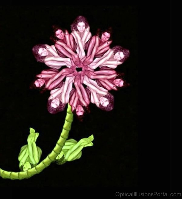Flower Made With Body Paint