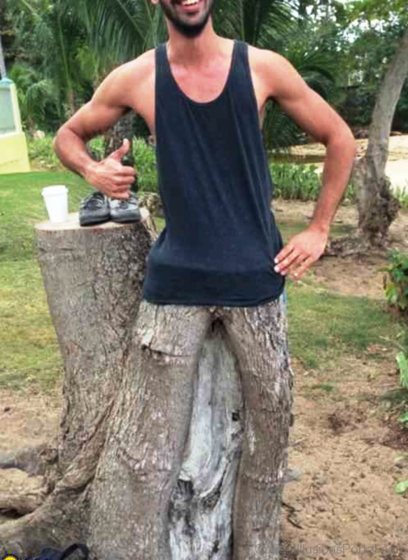 Fun Tree Man Legs Illusion