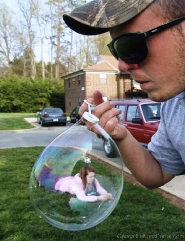 Girl In Transparent Balloon