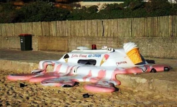 Global Warming Melted Icecram Truck