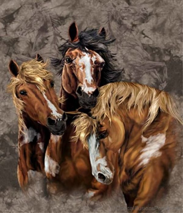 Horse Mural Optical Illusion