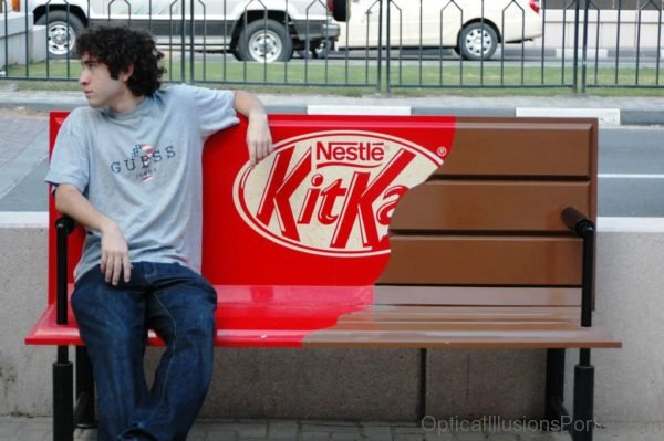 Kit Kat Bar Bench Illusion