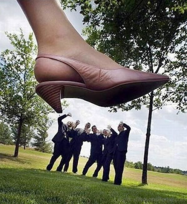 Large Shoe Optical Illusion