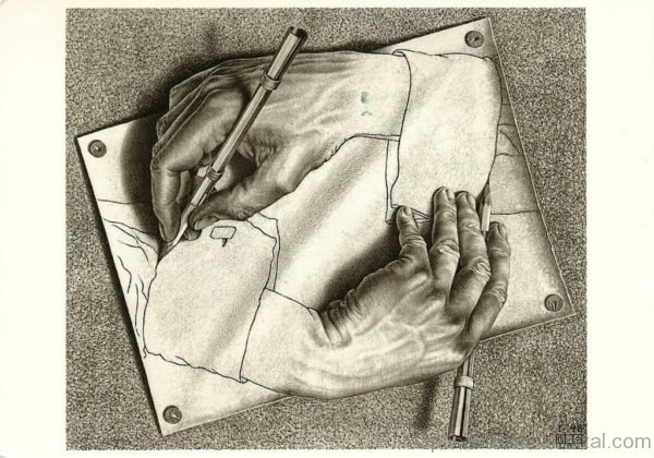 Mc escher and Optical Hand Illusions