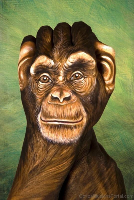 Monkey Hand Painting Art