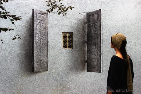 Mural Painting Optical Illusion