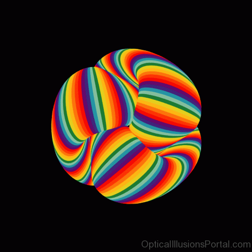 Muticolor Swirling Ball Optical Illusion 1