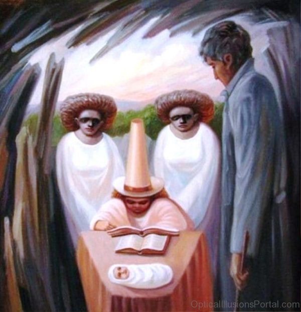 Painted Face Optical Illusion