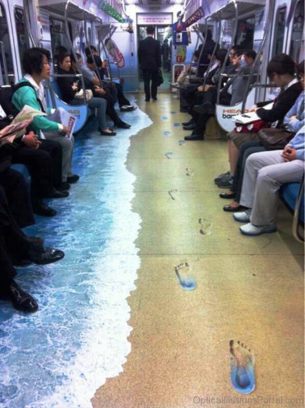 Sandy Subway 3D Chalk Drawing