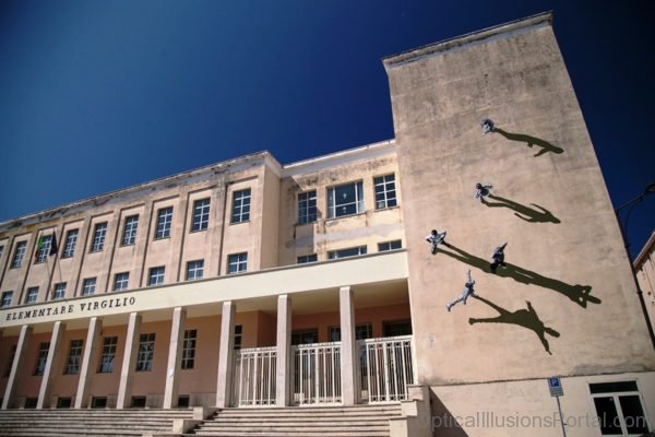 Shadowy Optical Illusion Mural