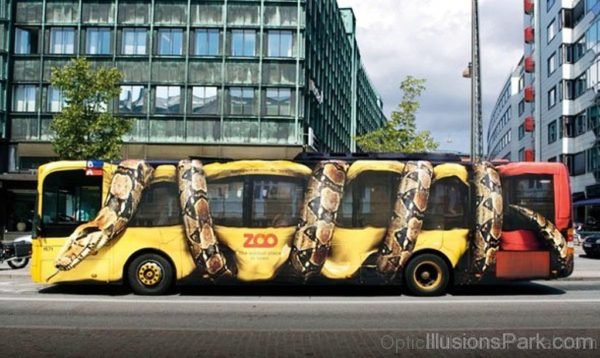 Snake Bus Optical Illusion