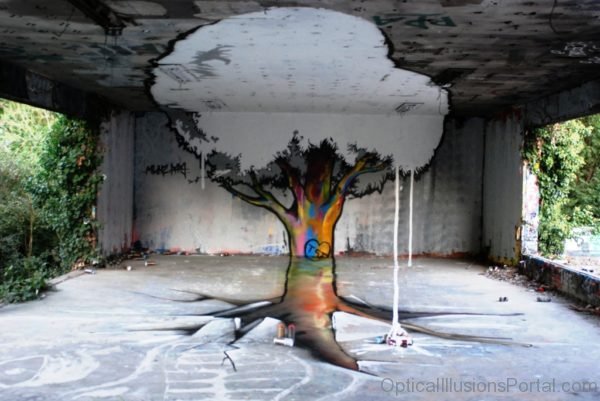 Tree Anamorphic Graffiti