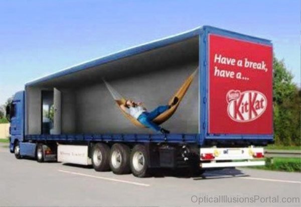 Truck Billboard Optical Illusion 1