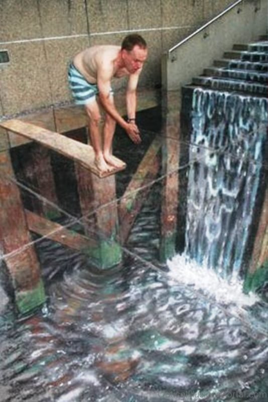Waterfall Chalk Art
