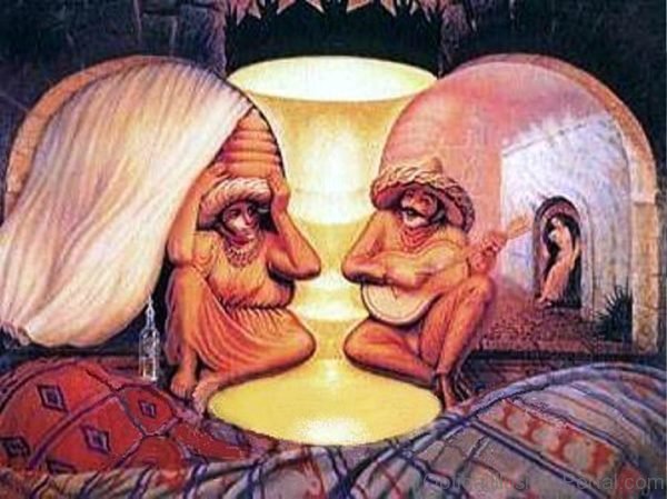 Young Couple Or Old Couple Illusion