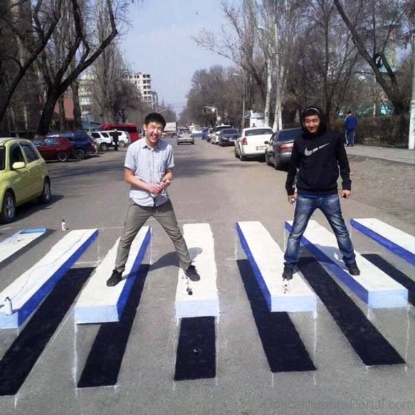 Zebra Crossing Chalk Drawing