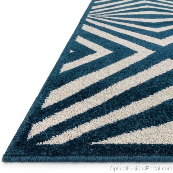 Catalina Optical Illusion Navy Ivory Outdoor Rug