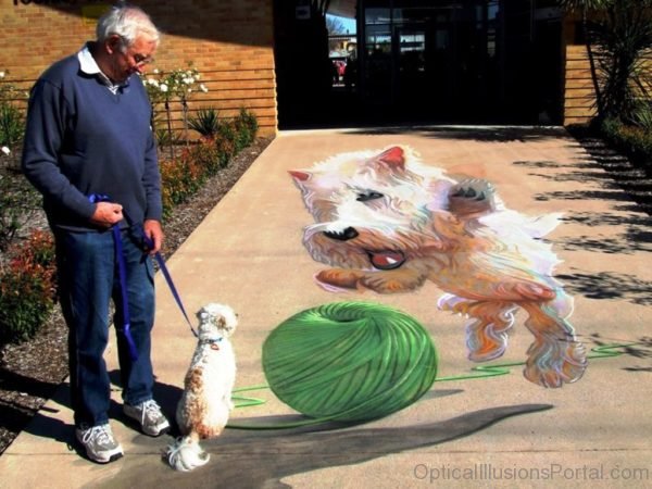 Dog Chalk Art