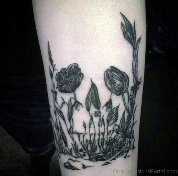 Flower Patch Skull Illusion