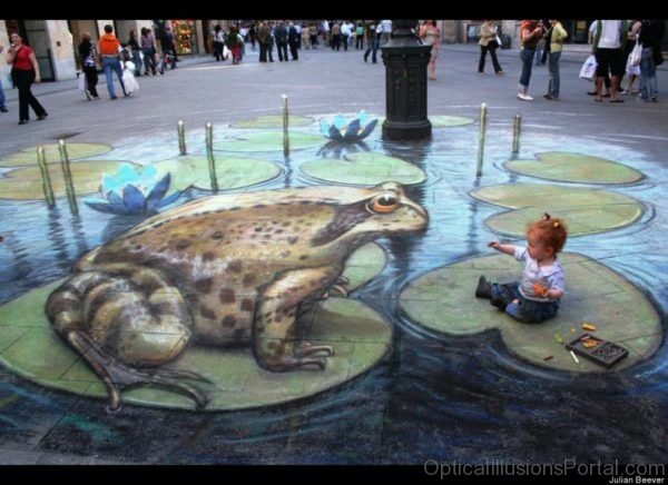 Street Artist Julian Beever 3D Sidewalk Chalk Illusions