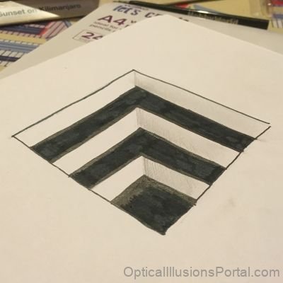 Stairs Drawing Optical Illusion 