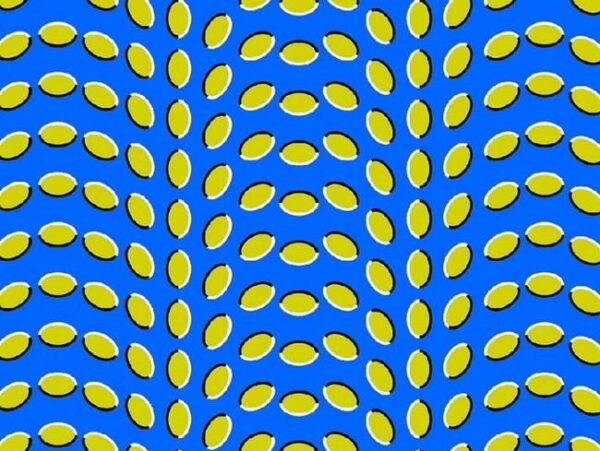 Yellow & BLue Pattern Optical Illusion Photo