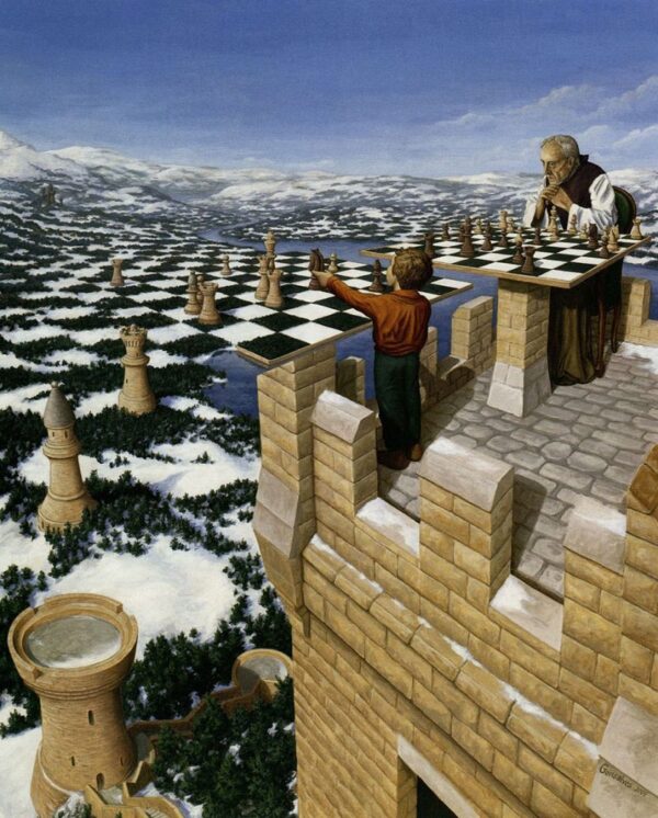 Image Optical Illusion Chess Art